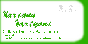 mariann hartyani business card